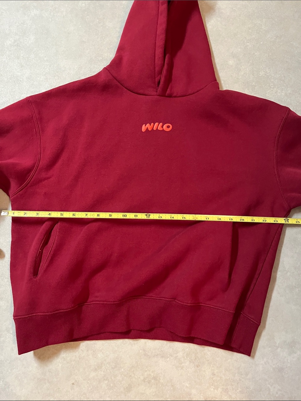 WILO WELLNESS CLUB Maroon Hoodie Sweatshirt
Puff print logo
SMALL - Picture 4 of 8